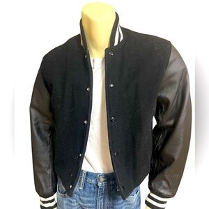 Stewart and Strauss  varsity jacket men’s size smalll leather and wool NWOT